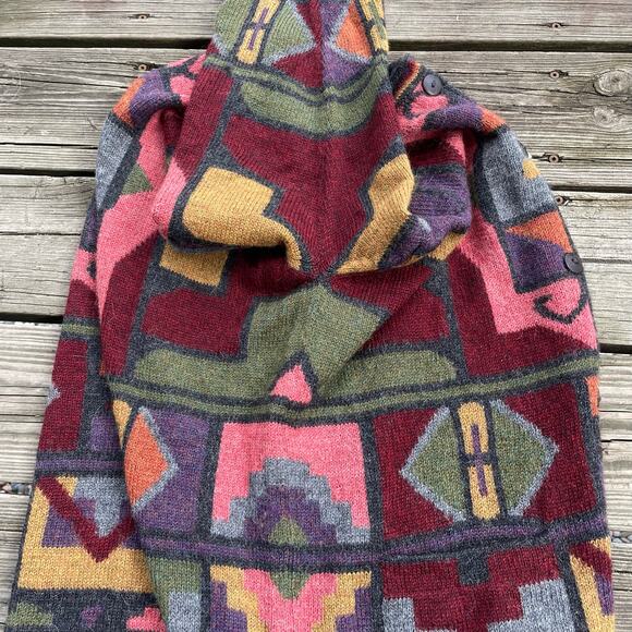 womens waliki 100% alpaca wool geometric sweater button down Large - Picture 10 of 16